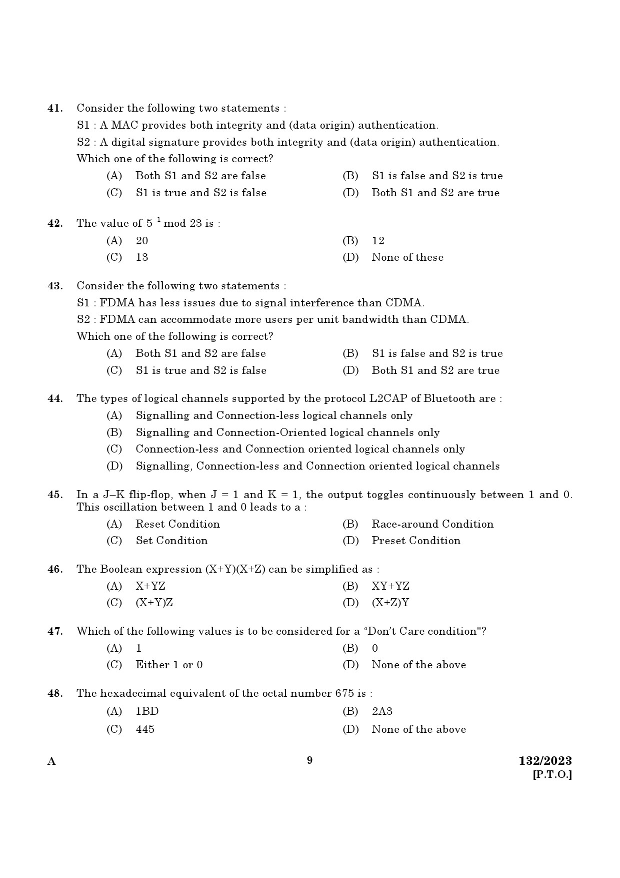 KPSC Lecturer in Computer Engineering Exam 2023 Code 1322023 7