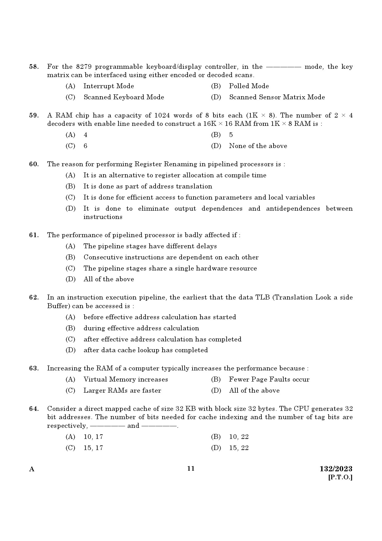 KPSC Lecturer in Computer Engineering Exam 2023 Code 1322023 9