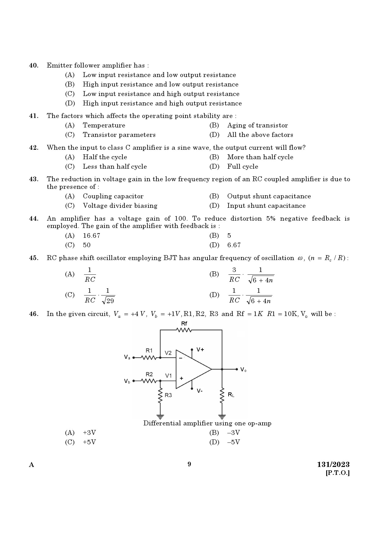 KPSC Lecturer in Electrical and Electronics Engineering Exam 2023 Code 1312023 7