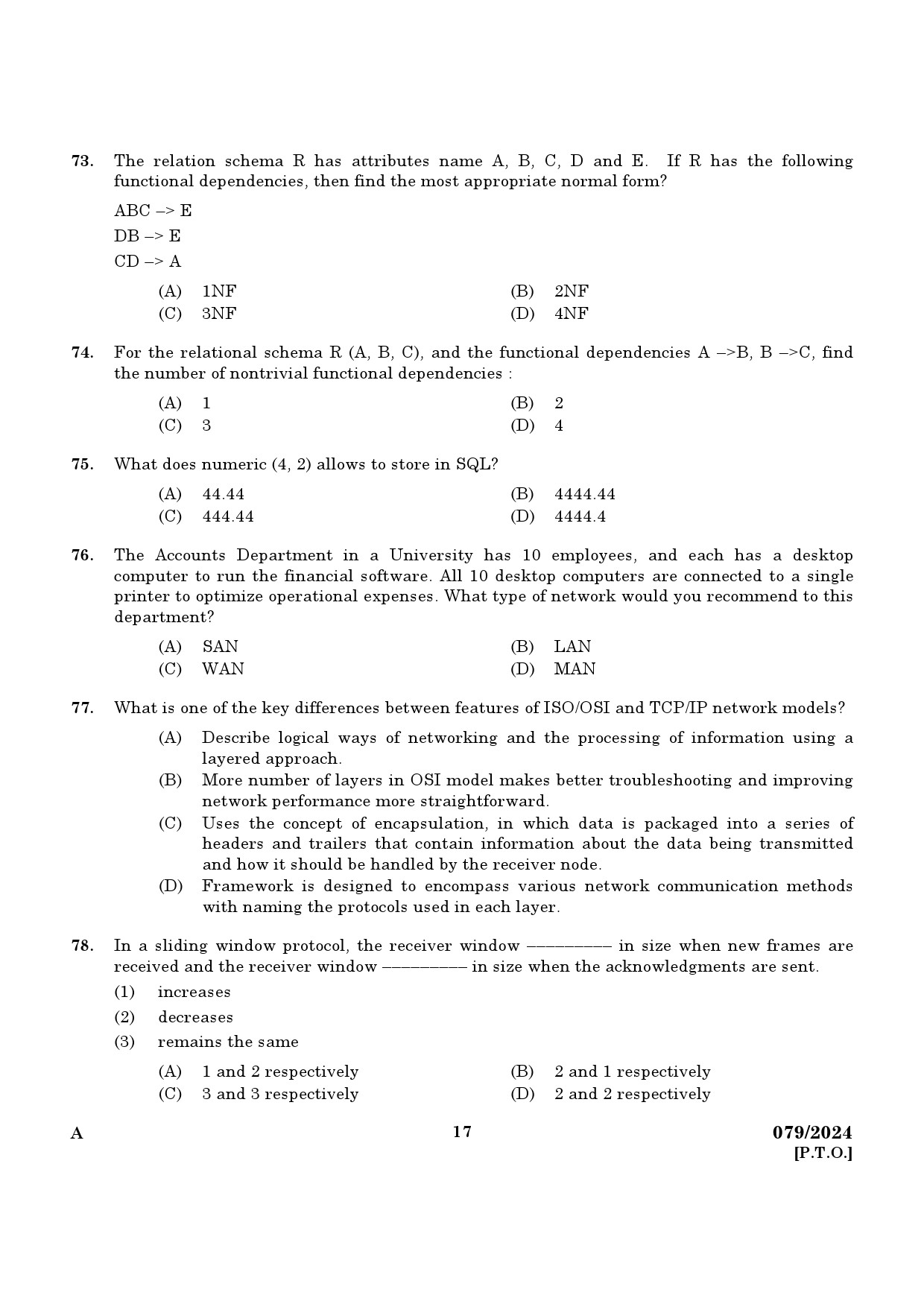 KPSC Lecturer in Information Technology Exam 2024 Code 0792024 15