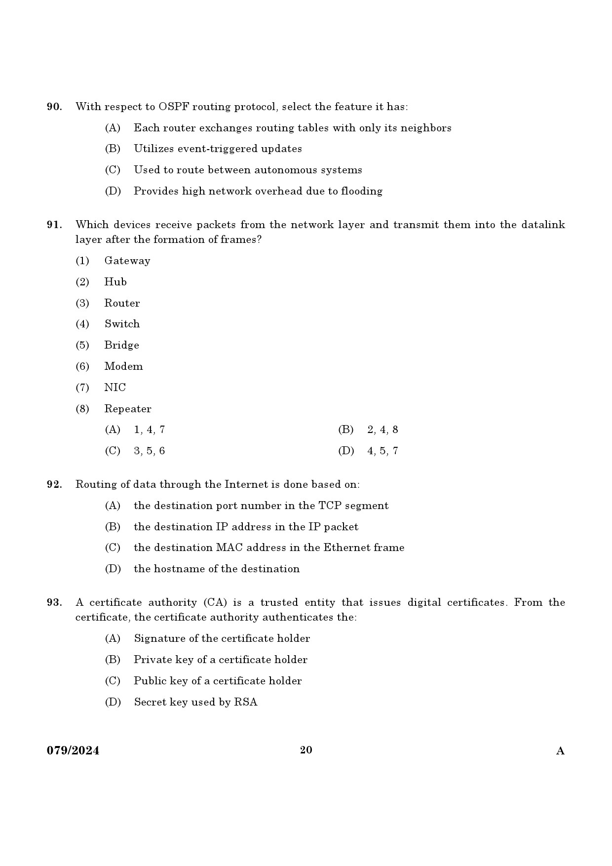 KPSC Lecturer in Information Technology Exam 2024 Code 0792024 18