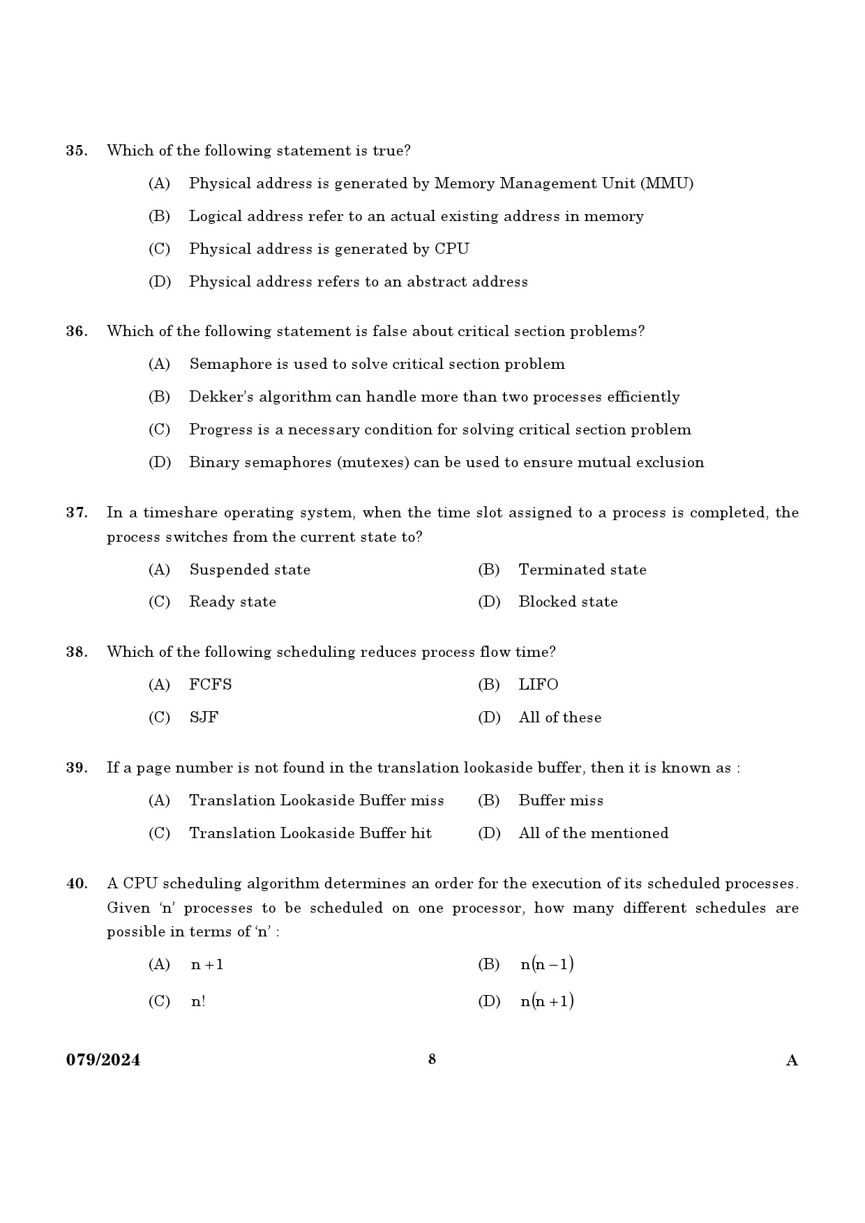 KPSC Lecturer in Information Technology Exam 2024 Code 0792024 6