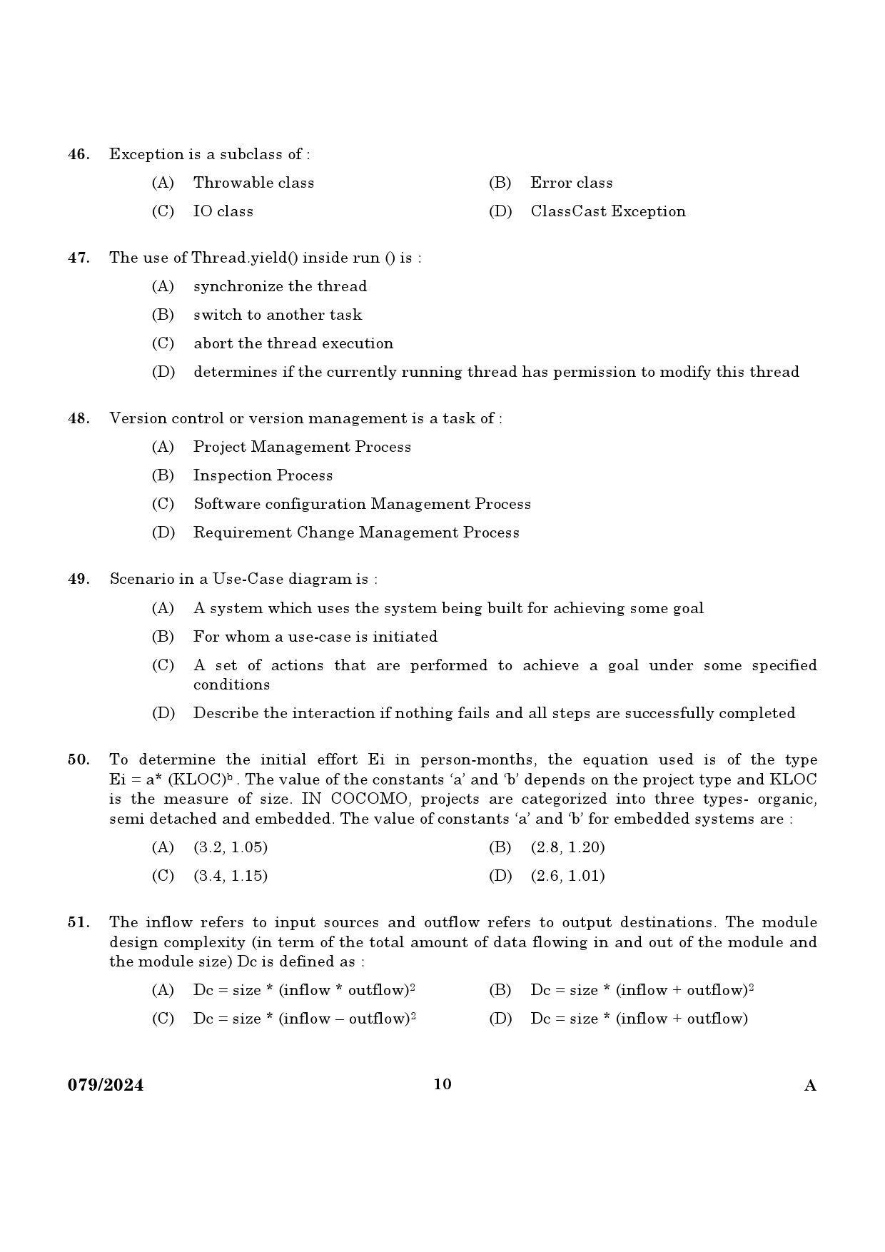 KPSC Lecturer in Information Technology Exam 2024 Code 0792024 8