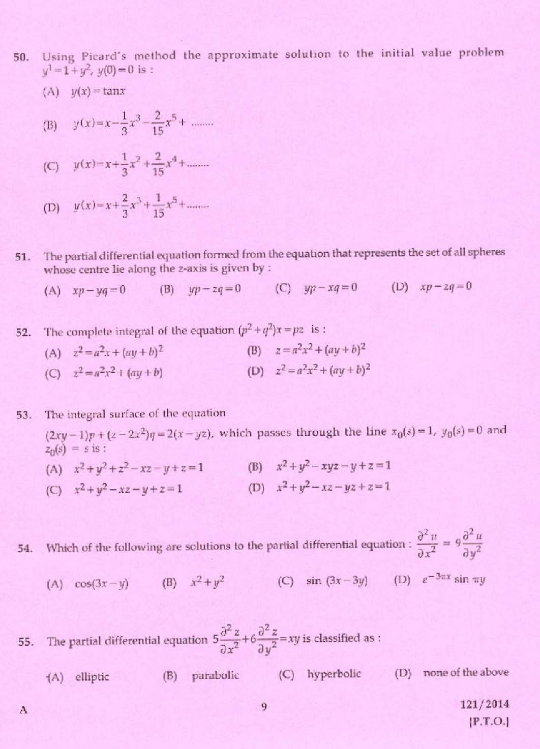 KPSC Lecturer in Mathematics Exam 2014 Code 1212014 7