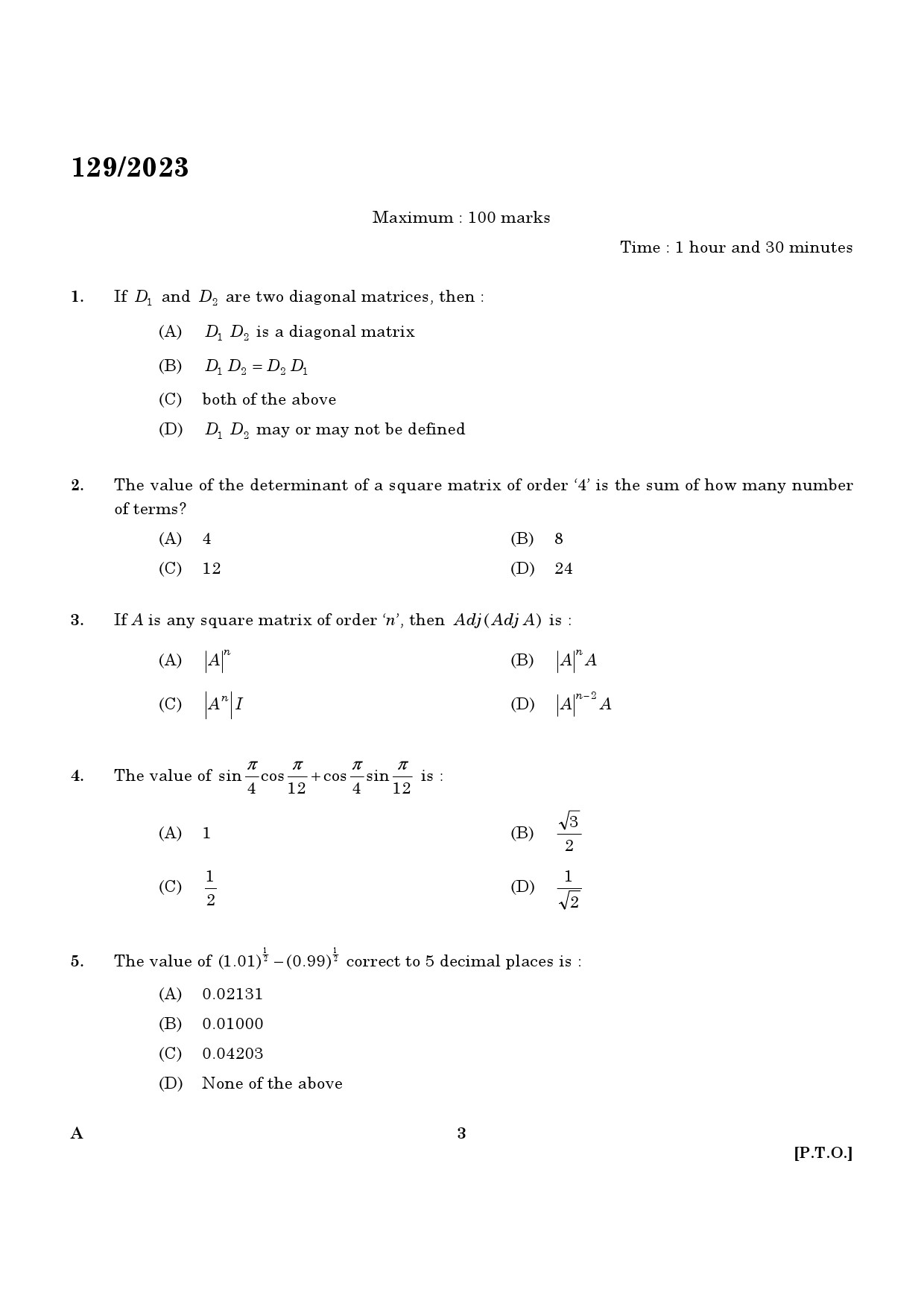 KPSC Lecturer in Mechanical Engineering Exam 2023 Code 1292023 1