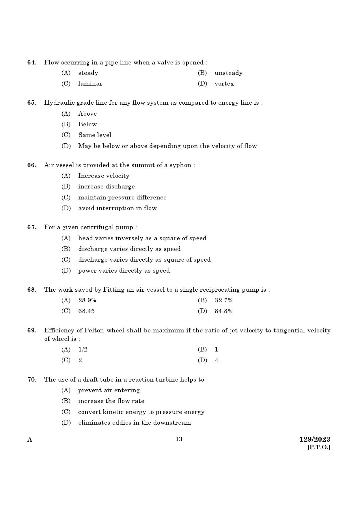 KPSC Lecturer in Mechanical Engineering Exam 2023 Code 1292023 11