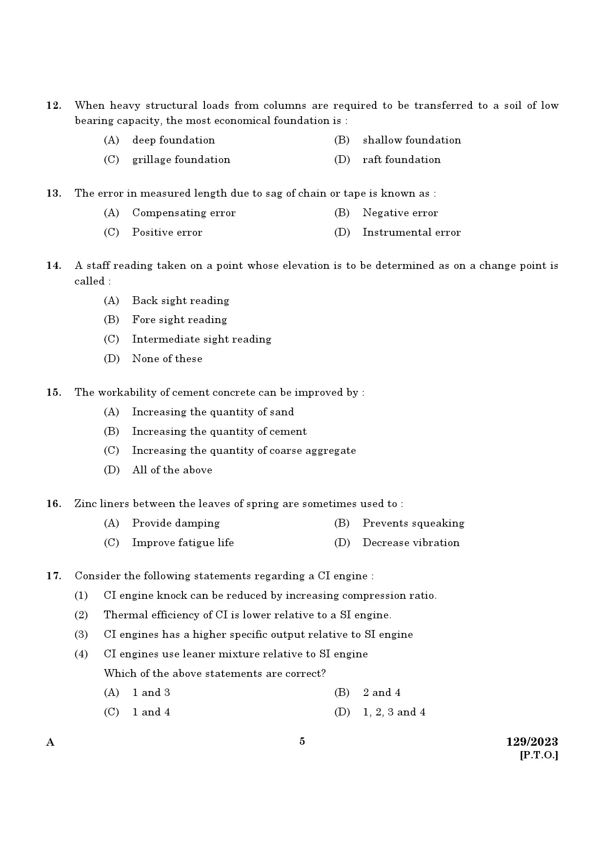 KPSC Lecturer in Mechanical Engineering Exam 2023 Code 1292023 3