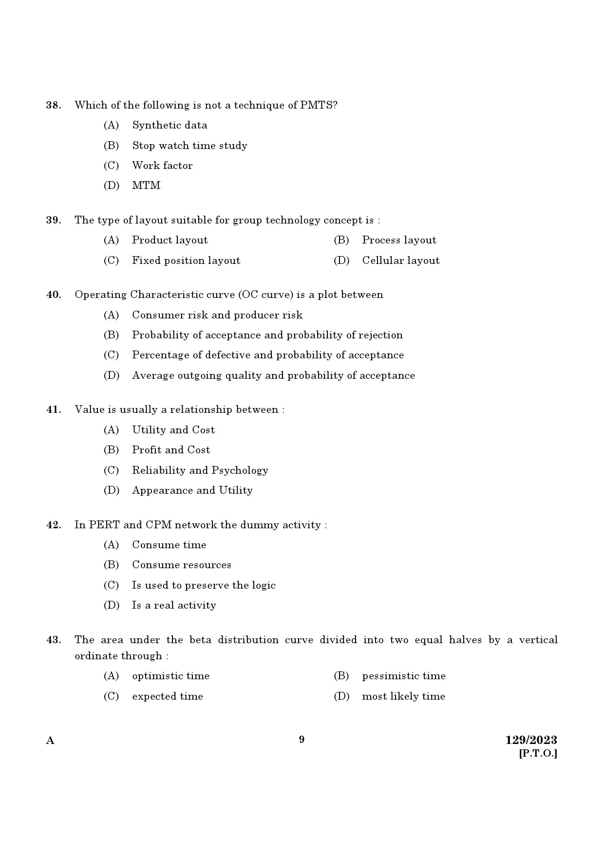 KPSC Lecturer in Mechanical Engineering Exam 2023 Code 1292023 7