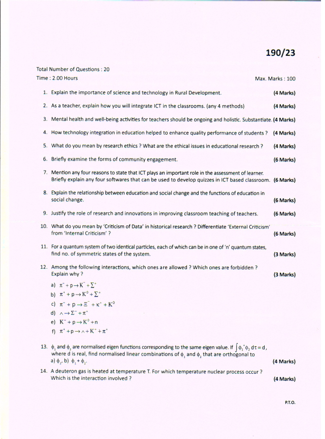 KPSC Lecturer in Physics Exam 2023 Code 1902023 1