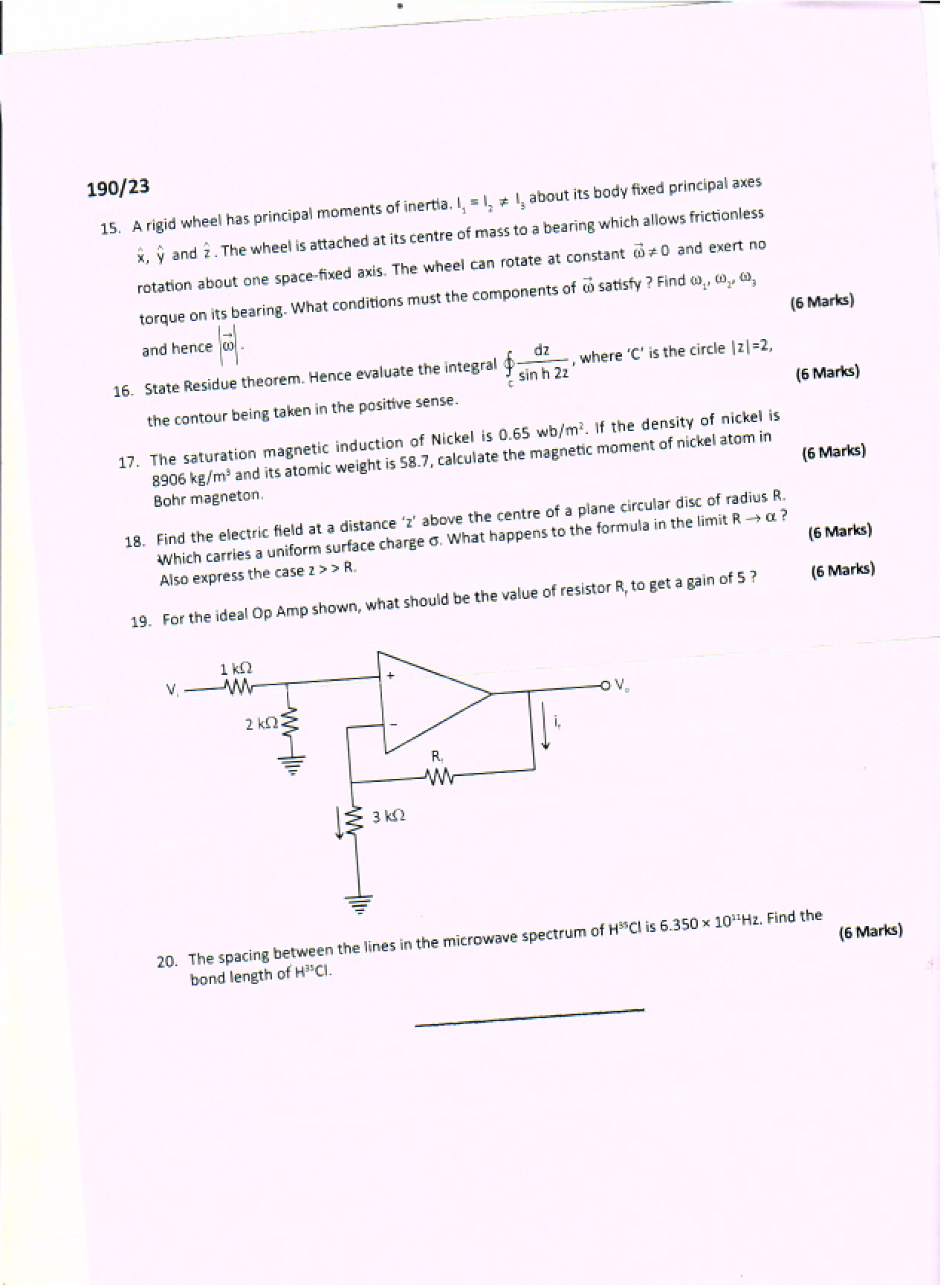 KPSC Lecturer in Physics Exam 2023 Code 1902023 2