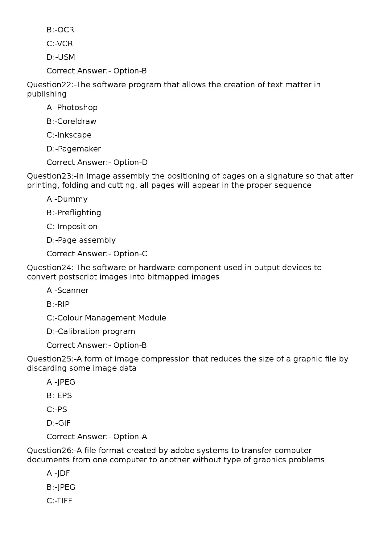 KPSC Lecturer in Printing Technology Exam 2023 Code 1152023OL 5