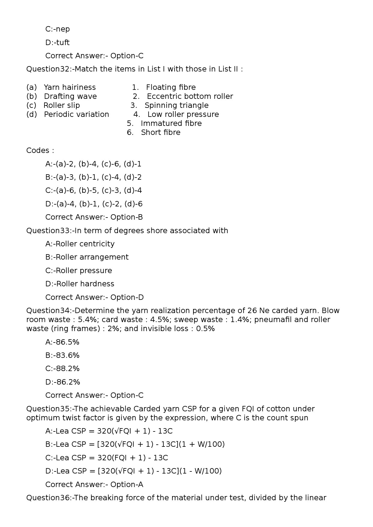 KPSC Lecturer in Textile Technology Exam 2024 Code 802024OL 8