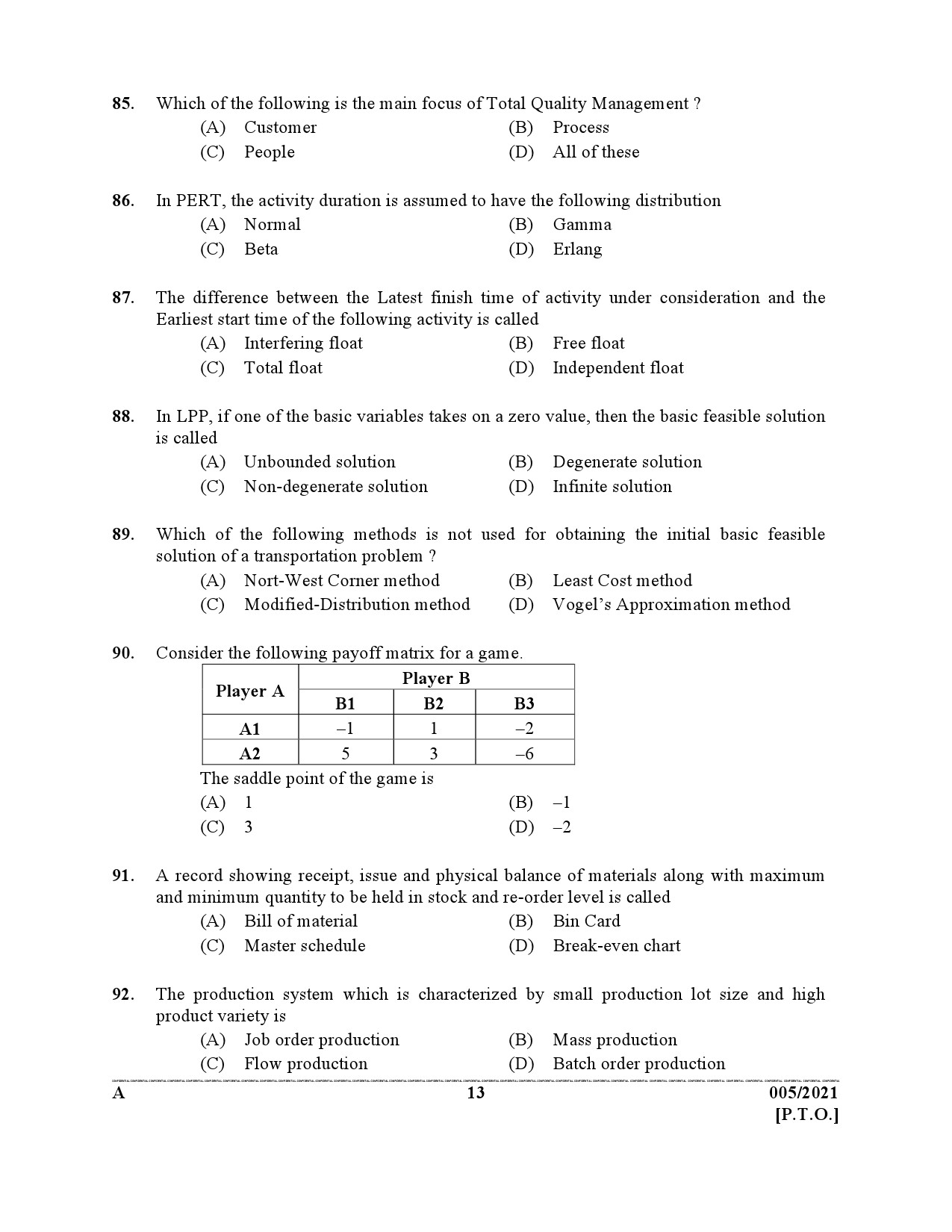 KPSC Lecturer Tool and Die Engineering Exam 2021 Code 0052021 12