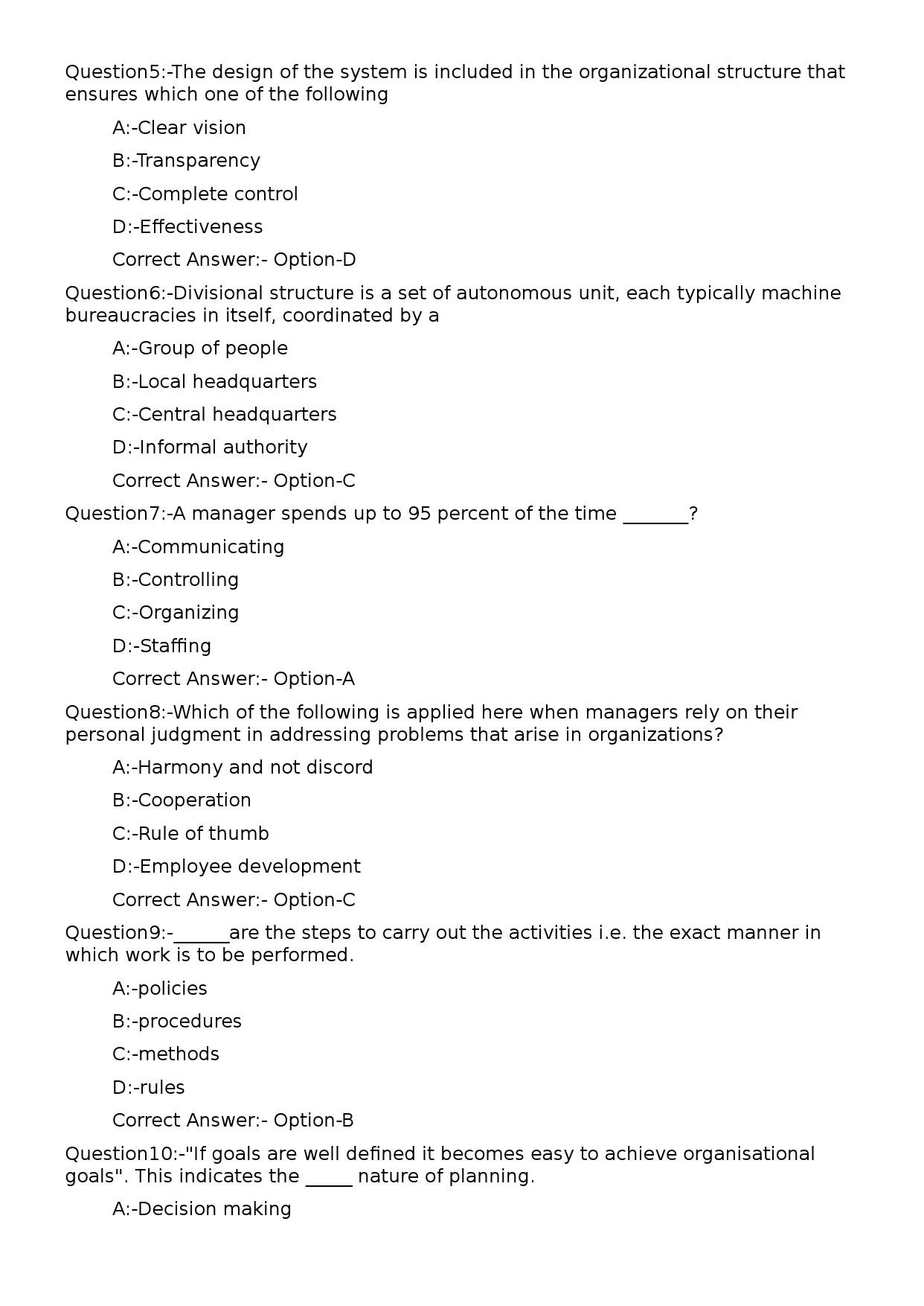 KPSC General Manager Exam 2023 Code 1332023OL 2