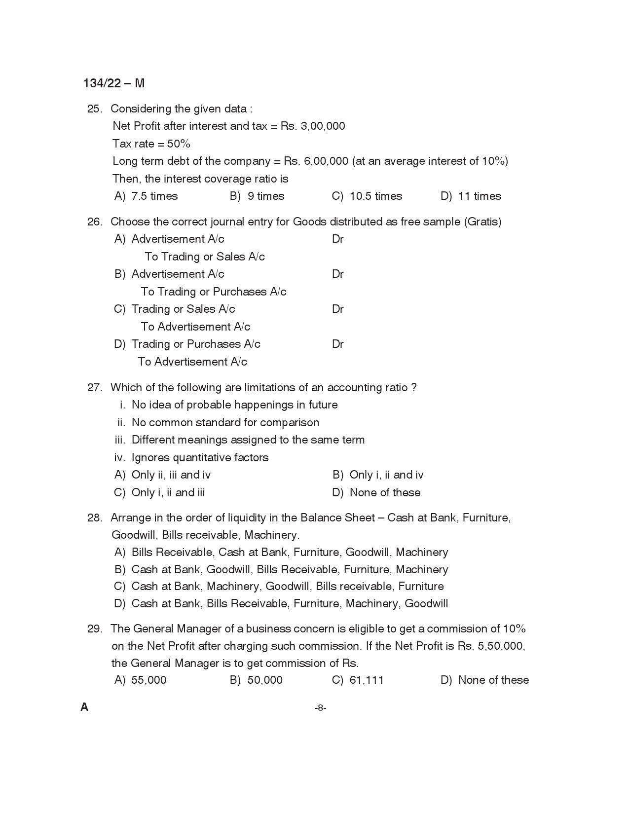 KPSC Junior Manager General Malayalam Exam 2022 Code 1342022 8