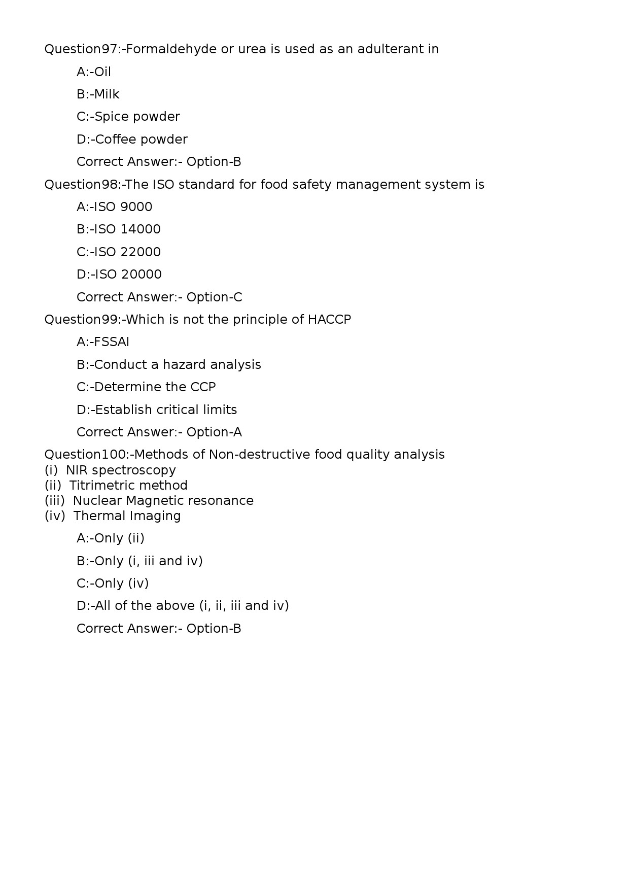 KPSC Junior Manager Quality Assurance Exam 2023 Code 1322023OL 19