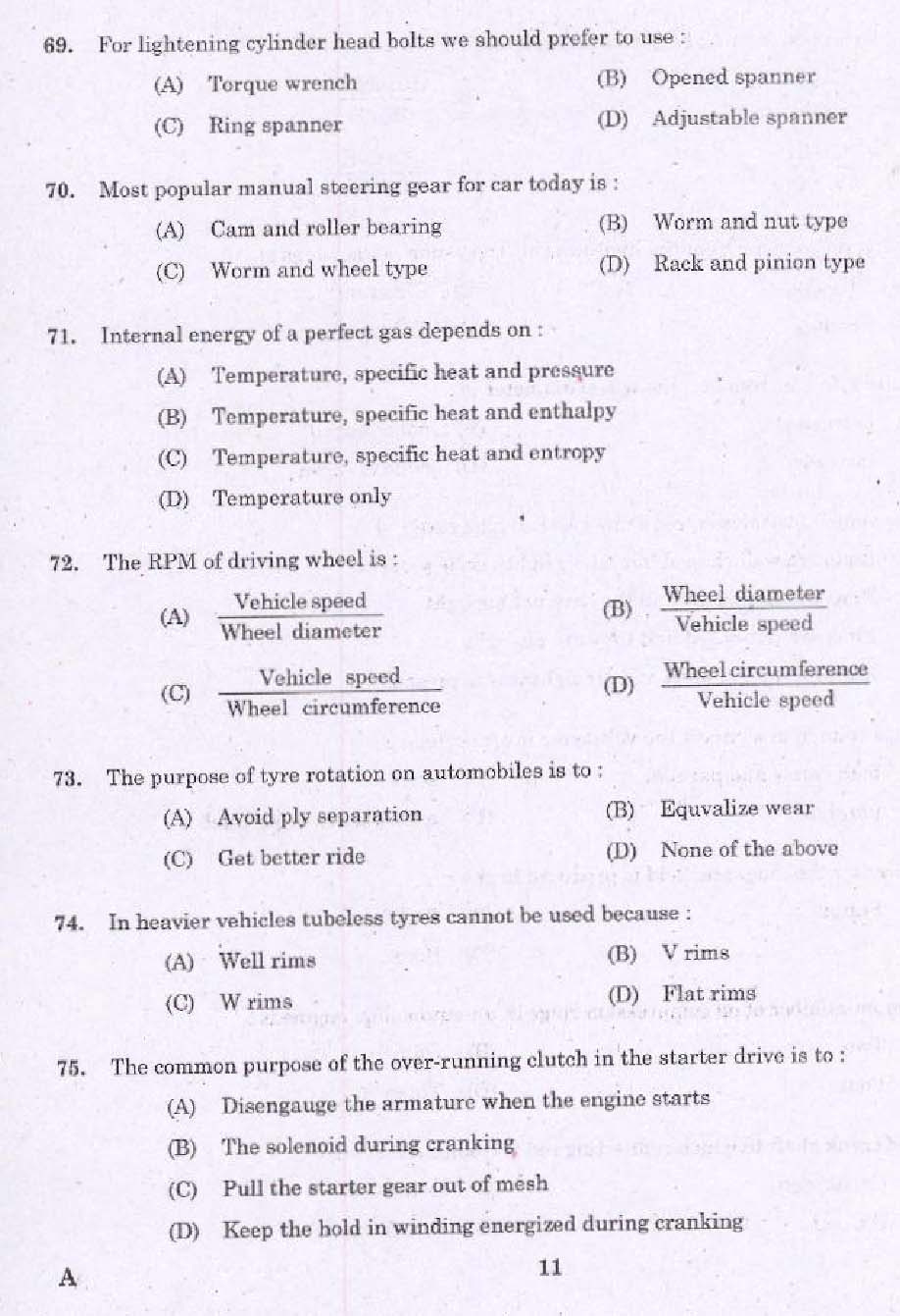 KPSC Mechanic Grade II Exam 2015 Code 2372015 9