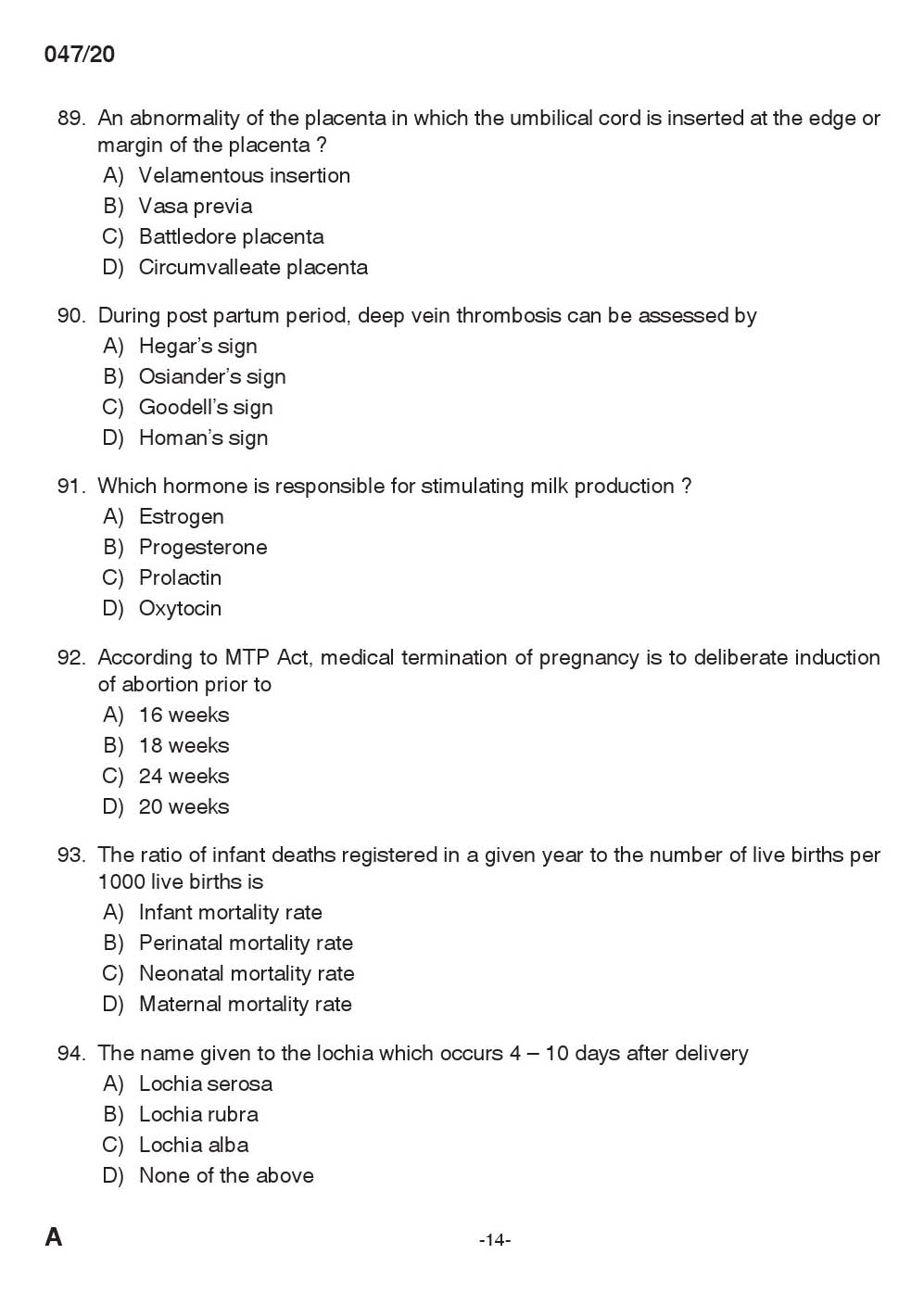 KPSC Junior Public Health Nurse Grade II Exam 2020 Code 0472020 13