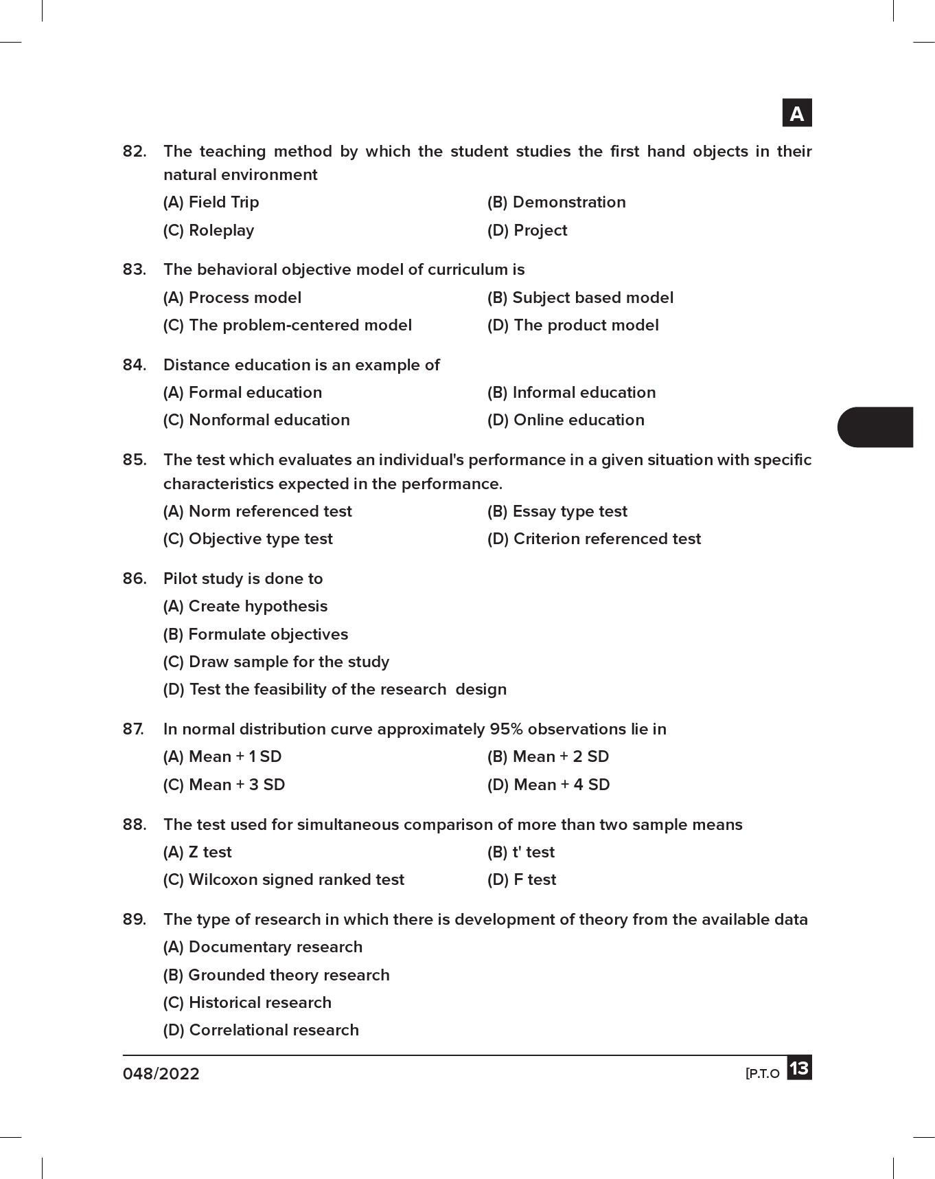 KPSC Nurse Grade II Homoeopathy Exam 2022 Code 0482022 12