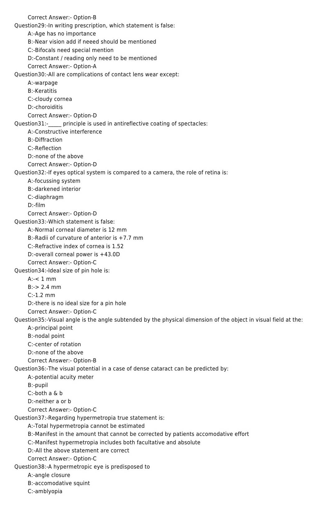 KPSC Optometrist Grade II Exam 2019 Code 672019OL 4