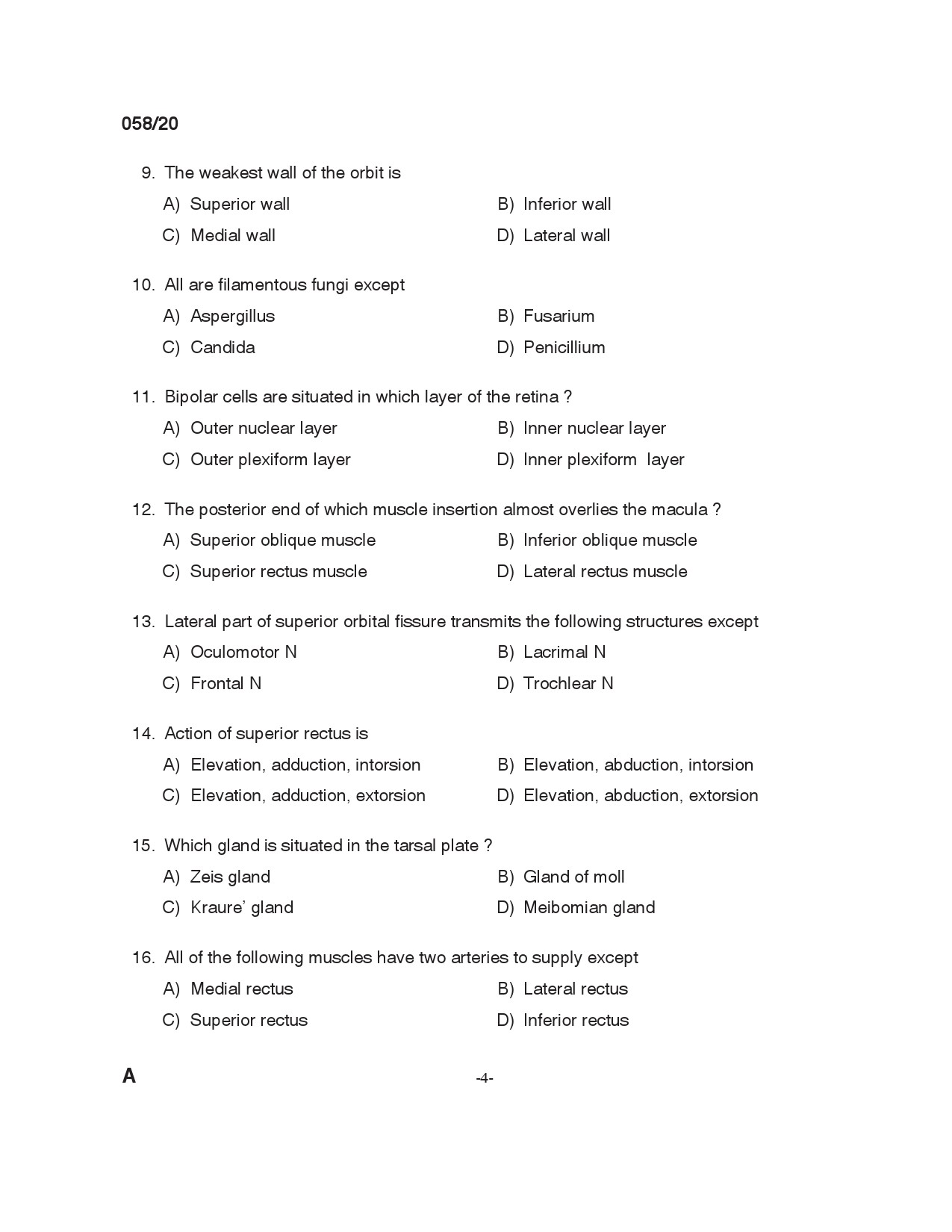 KPSC Optometrist Grade II Exam 2020 Code 0582020 3