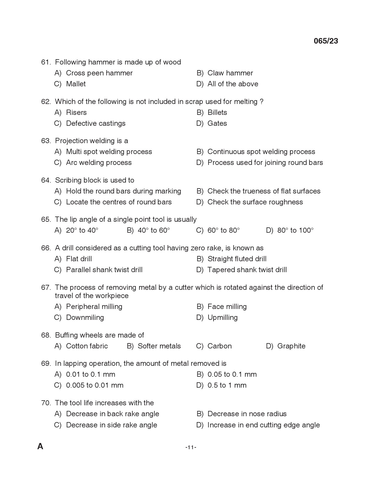 KPSC Overseer Exam 2023 Code 0652023 10