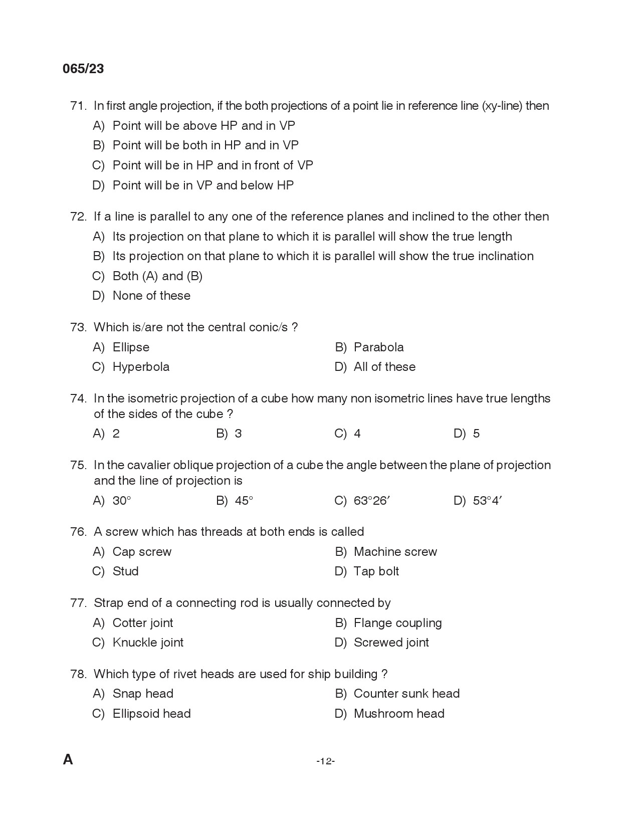 KPSC Overseer Exam 2023 Code 0652023 11