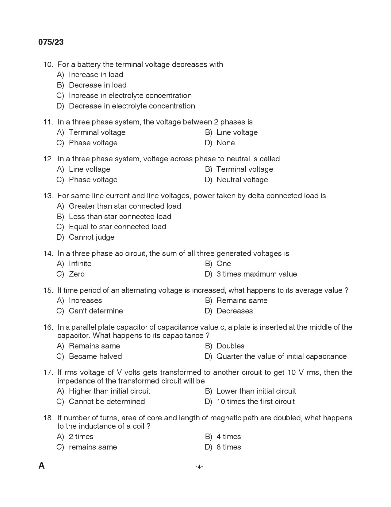 KPSC Overseer Grade II Electrical Exam 2023 Code 0752023 3