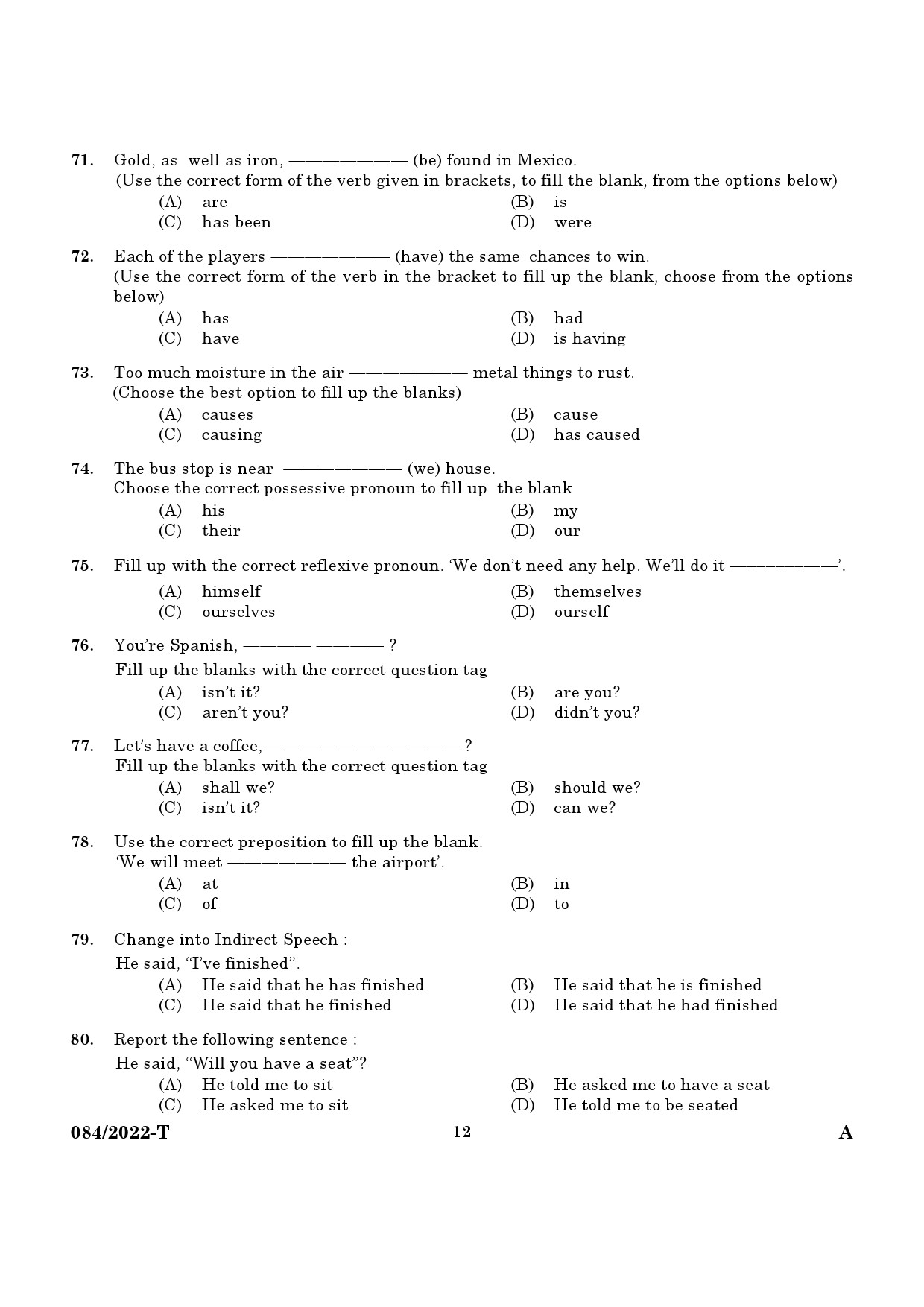 KPSC Plus 2 Level Common Prelims Exam Tamil Stage II Question Paper 2022 10