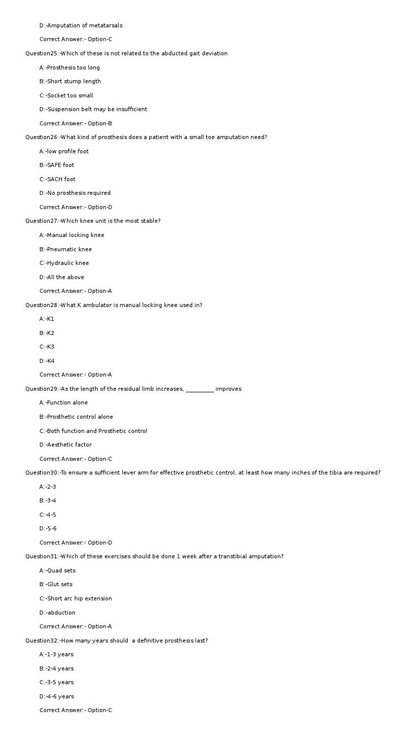 KPSC Prosthetic and Orthotic Engineer Exam 2020 Code 122020OL 4