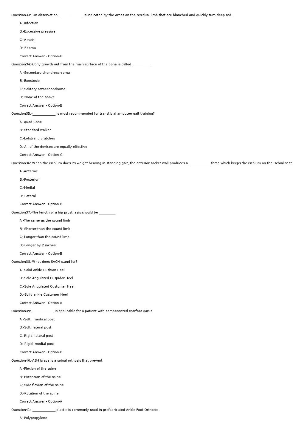 KPSC Prosthetic and Orthotic Engineer Exam 2020 Code 122020OL 5