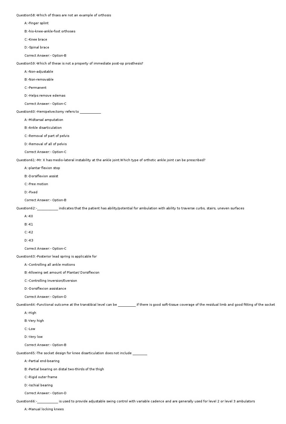 KPSC Prosthetic and Orthotic Engineer Exam 2020 Code 122020OL ...