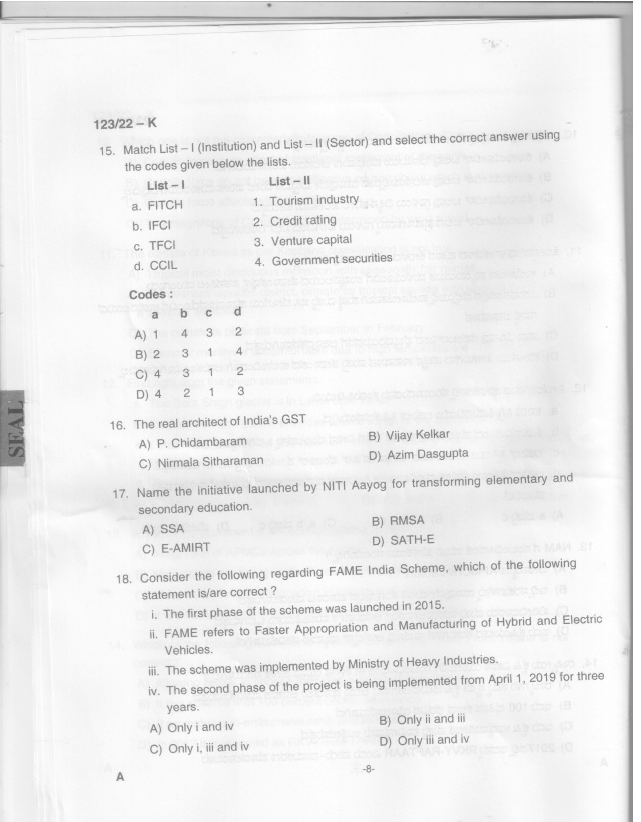 KPSC Junior Receptionist Kannada Exam 2022 Code 1232022 7