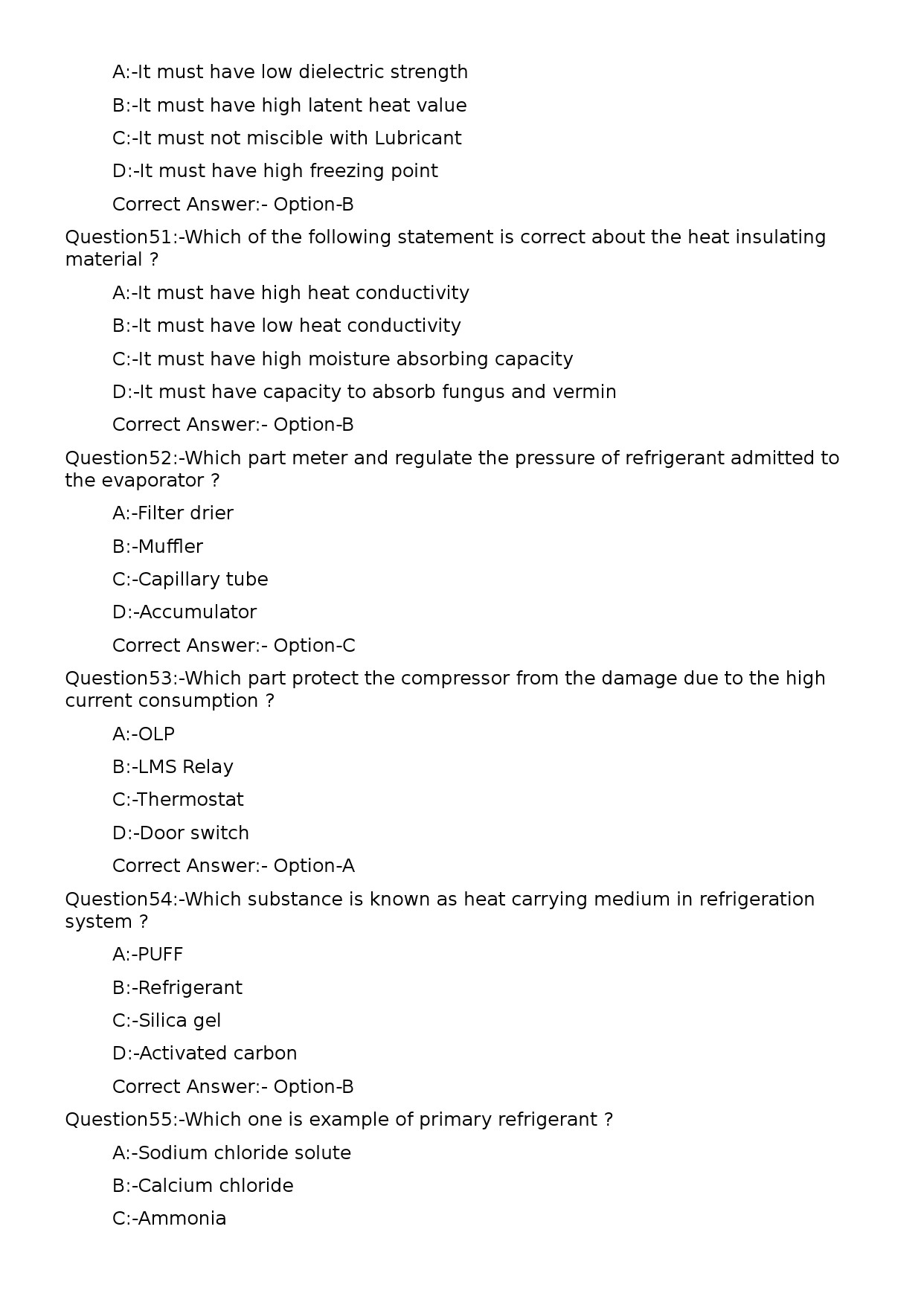 KPSC Refrigeration Mechanic Exam 2023 Code 182023OL 10