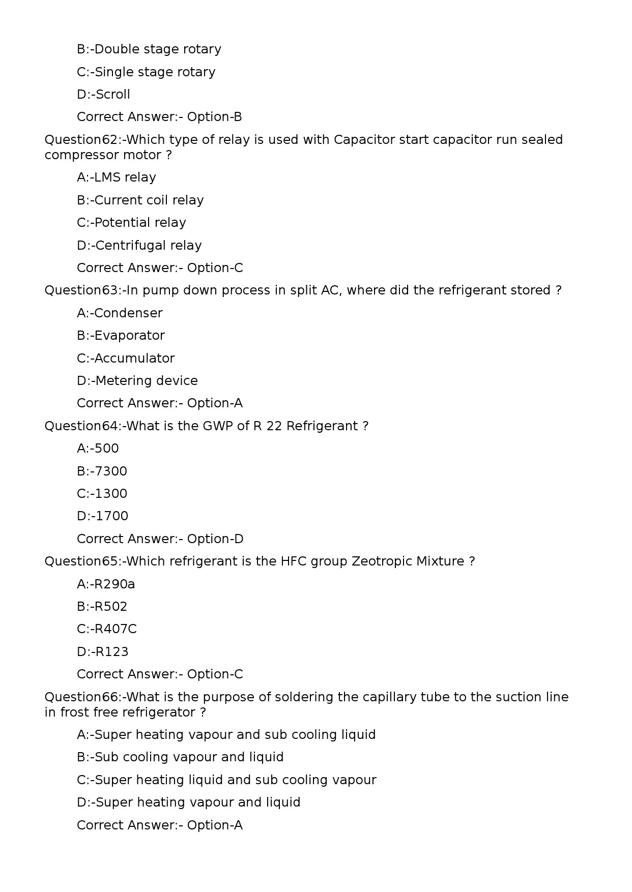 KPSC Refrigeration Mechanic Exam 2023 Code 182023OL 12