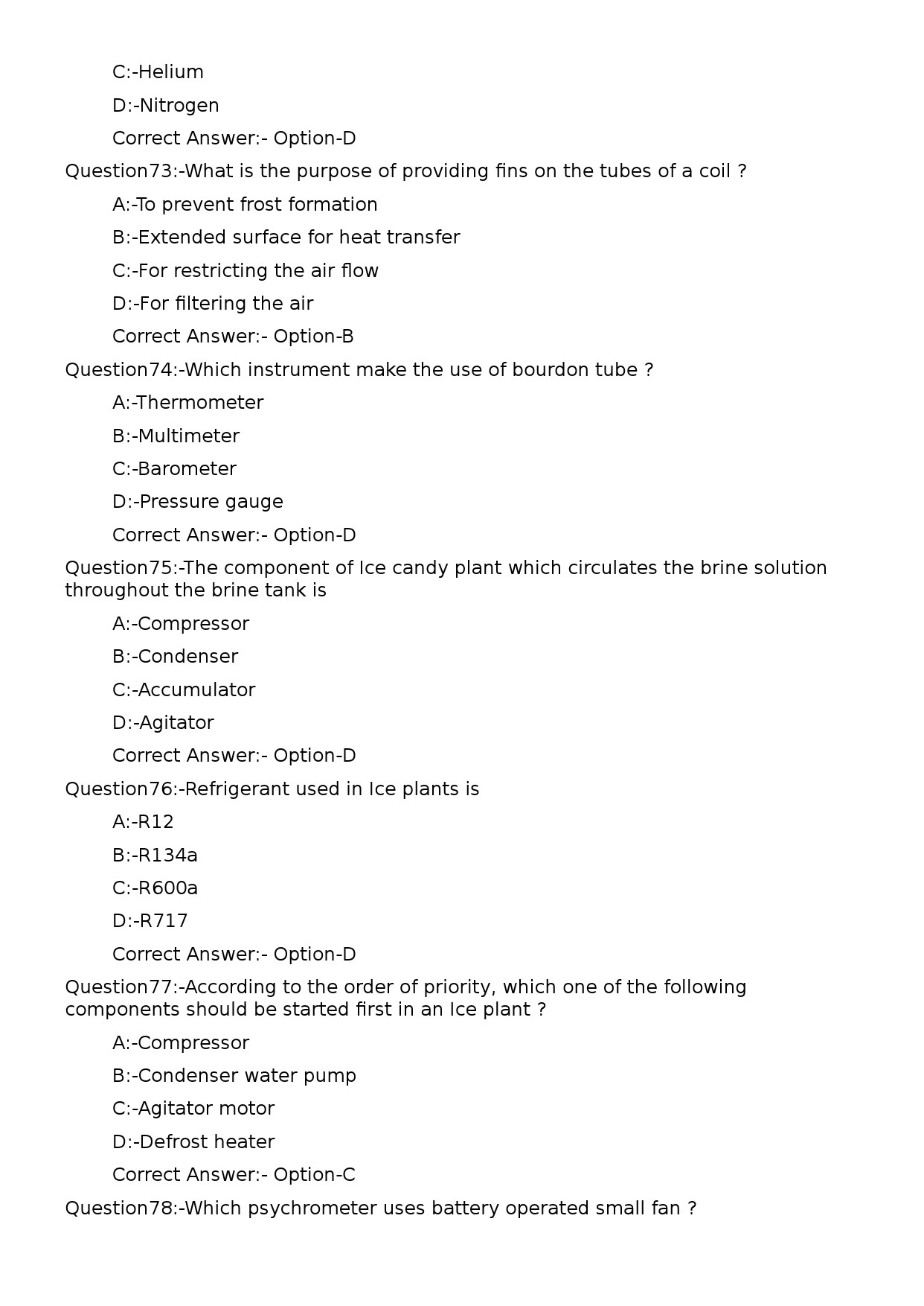 KPSC Refrigeration Mechanic Exam 2023 Code 182023OL 14