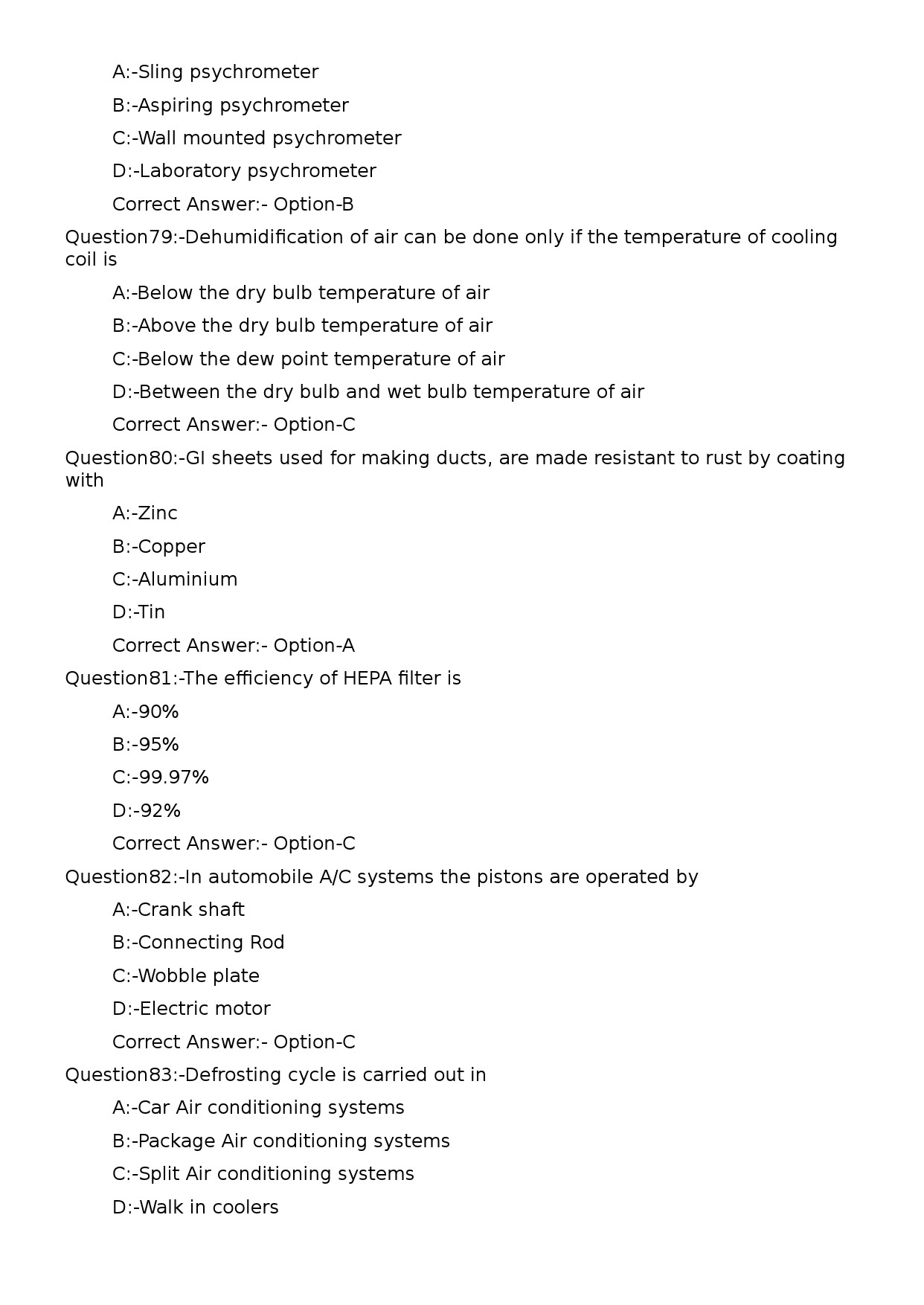 KPSC Refrigeration Mechanic Exam 2023 Code 182023OL 15