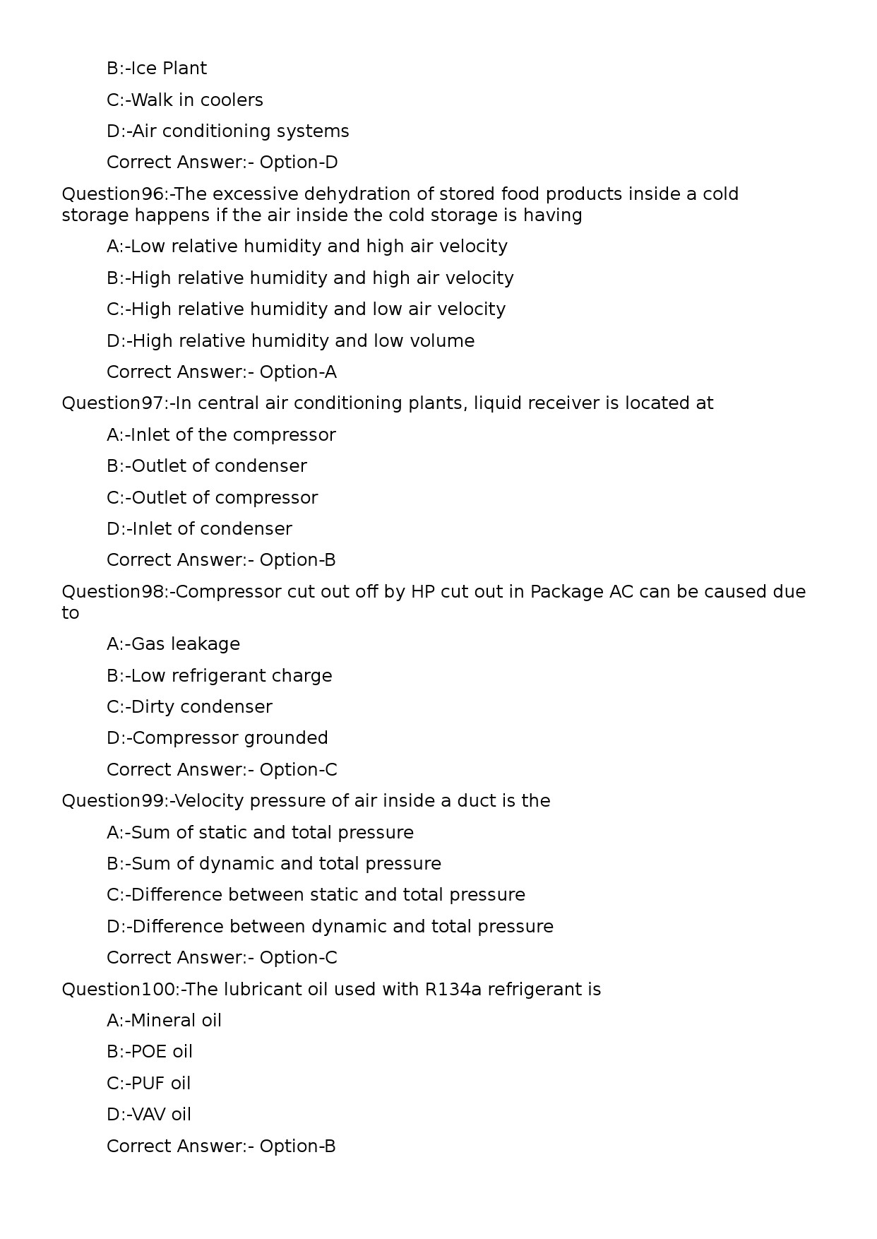 KPSC Refrigeration Mechanic Exam 2023 Code 182023OL 18