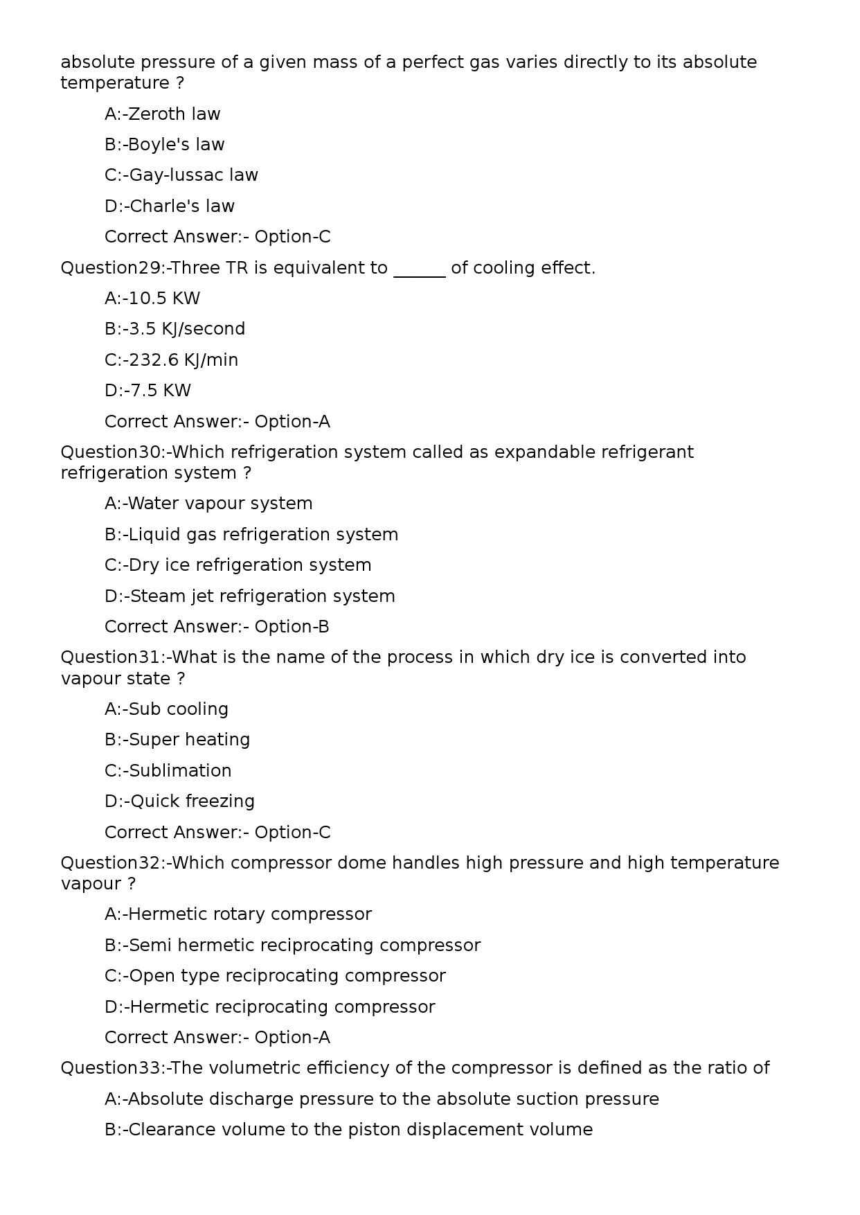 KPSC Refrigeration Mechanic Exam 2023 Code 182023OL 6