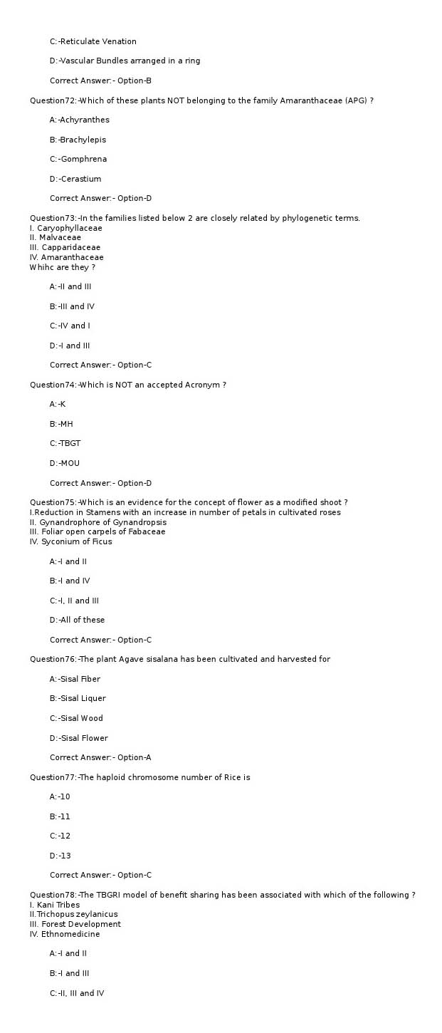 KPSC Scientific Assistant Biology Exam 2021 Code 12021OL 10