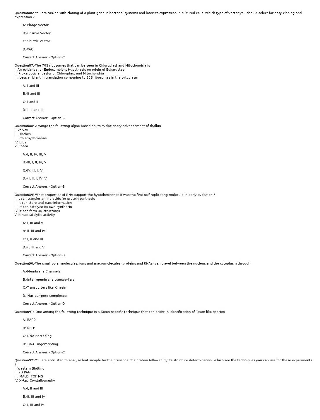 KPSC Scientific Assistant Biology Exam 2021 Code 12021OL 12