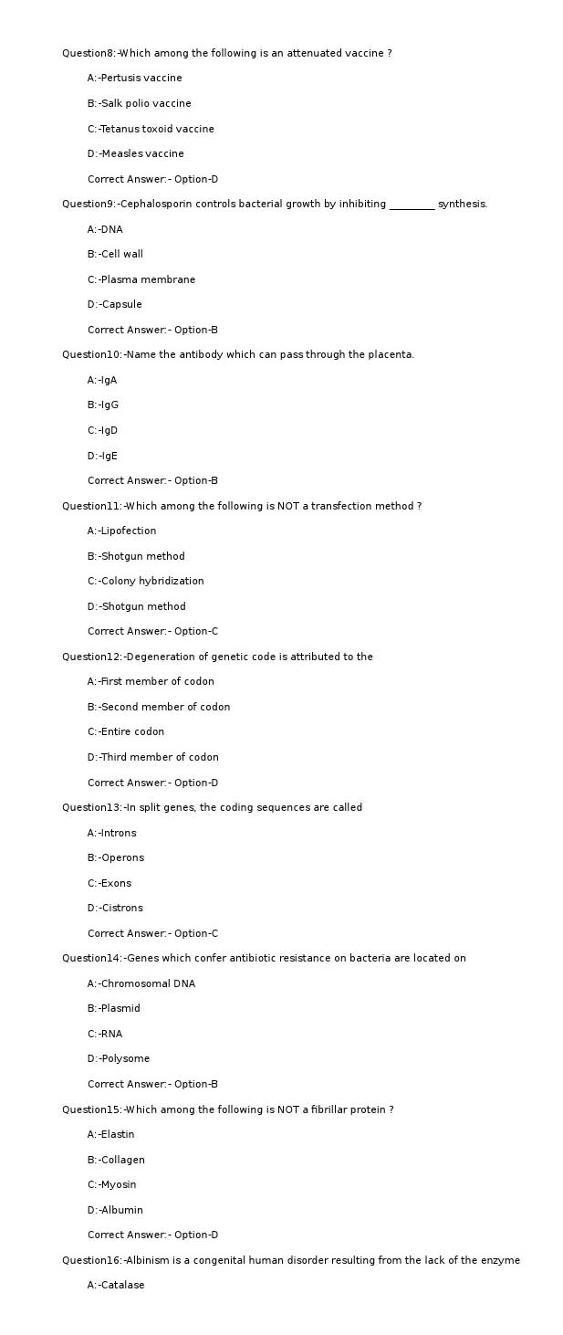 KPSC Scientific Assistant Biology Exam 2021 Code 12021OL 2