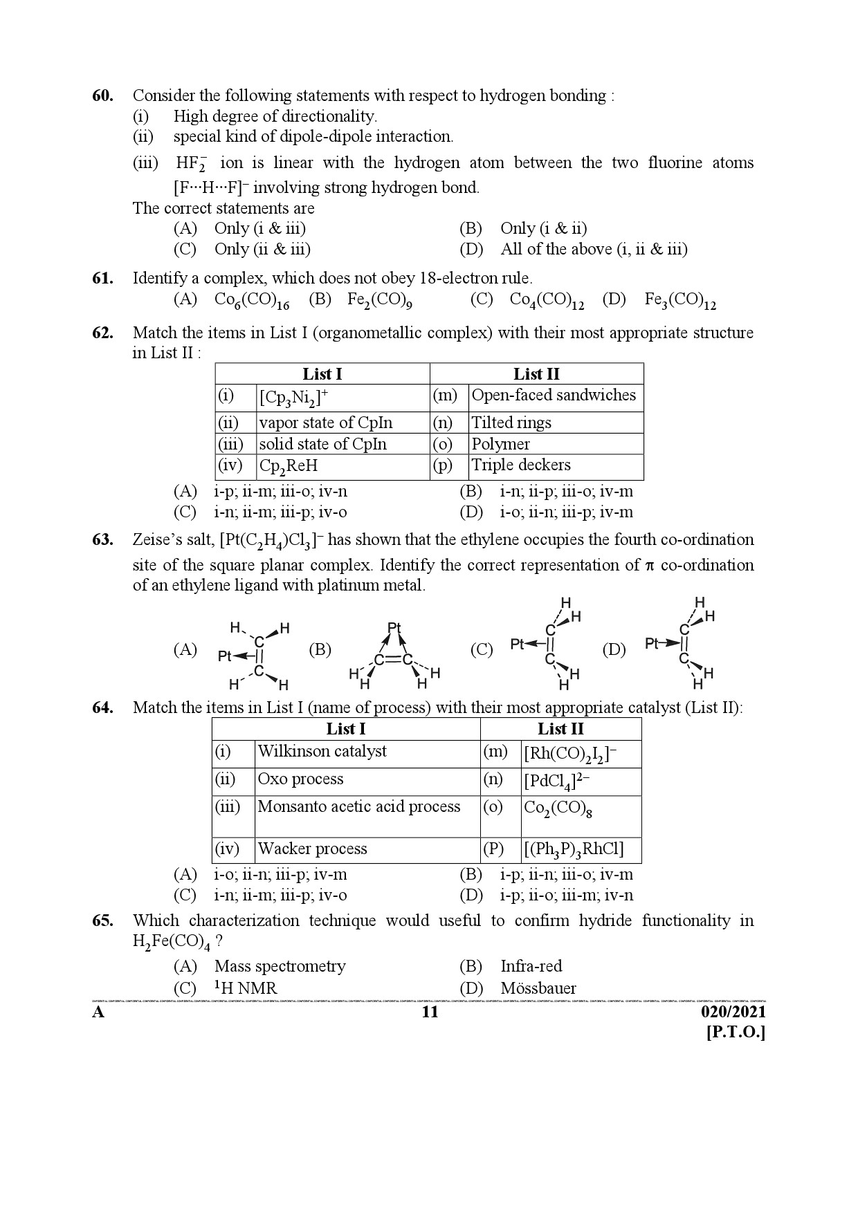 Kerala PSC Scientific Officer Chemistry Examination Question Paper of ...