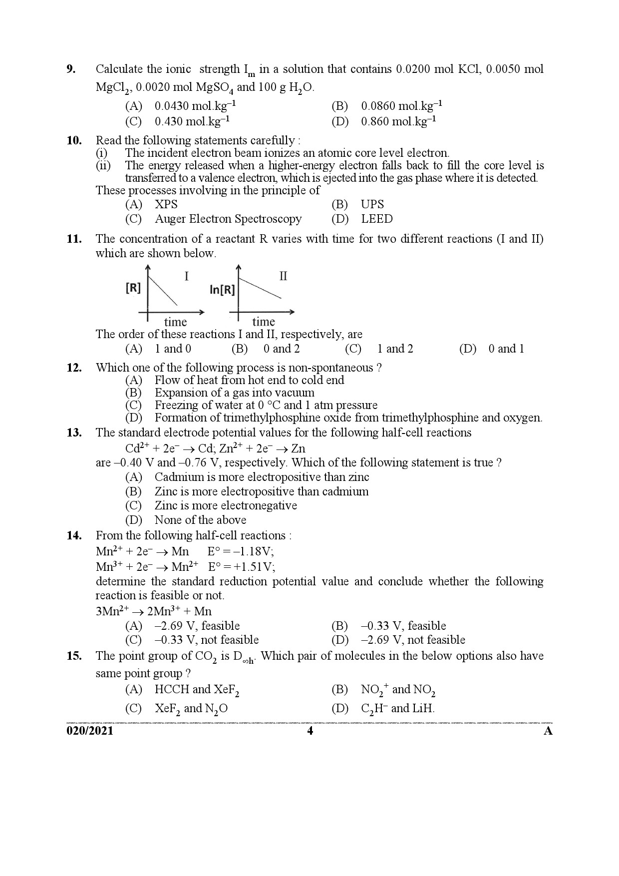 Kerala PSC Scientific Officer Chemistry Examination Question Paper of ...