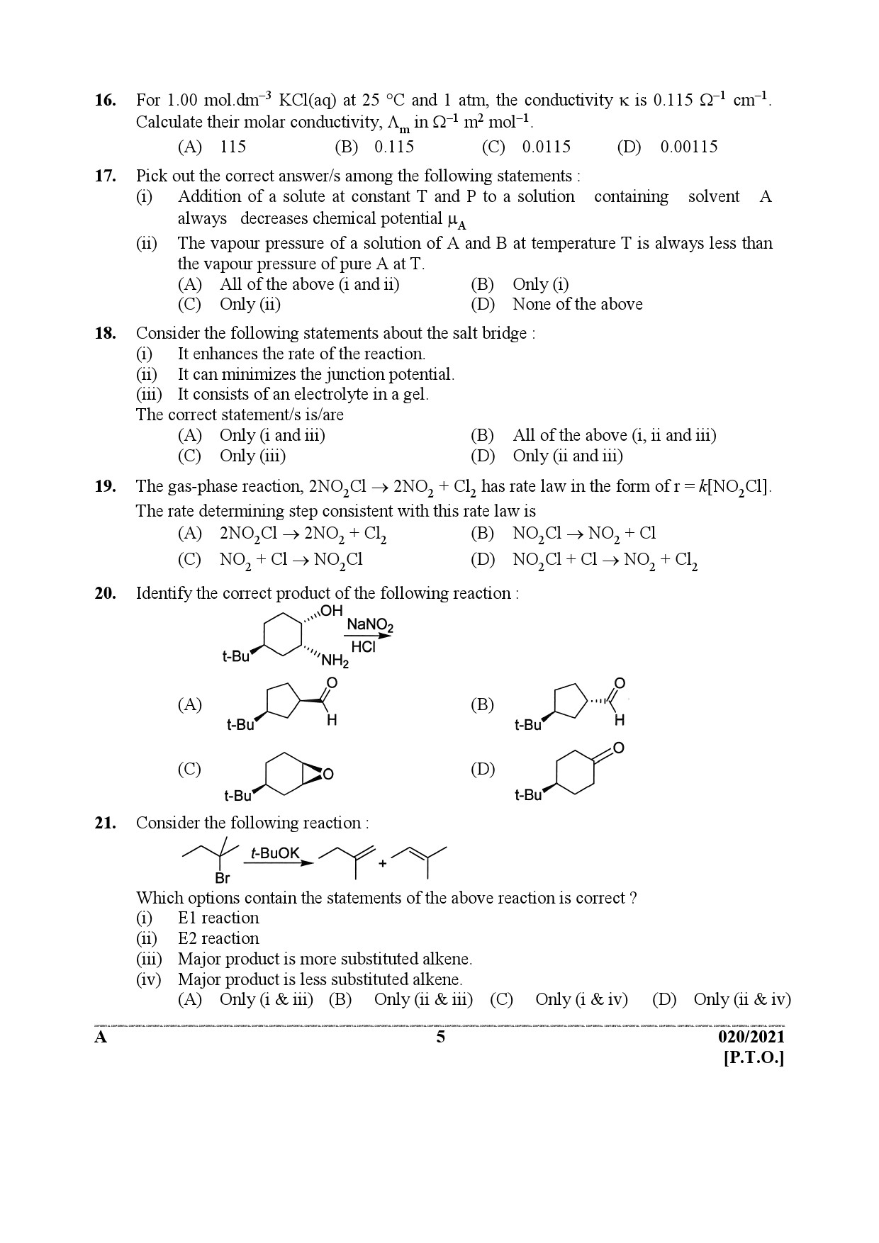 KPSC Scientific Officer Chemistry Exam 2021 Code 0202021 4