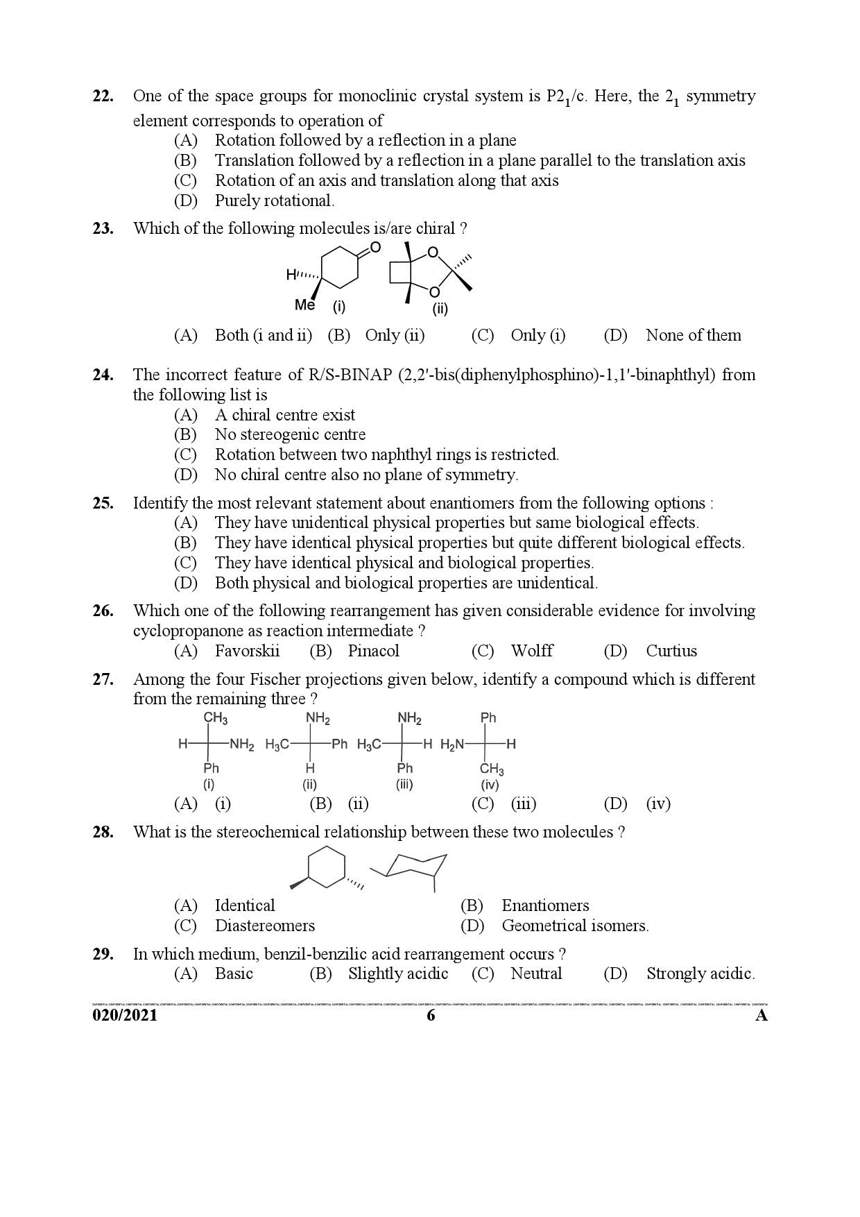 KPSC Scientific Officer Chemistry Exam 2021 Code 0202021 5