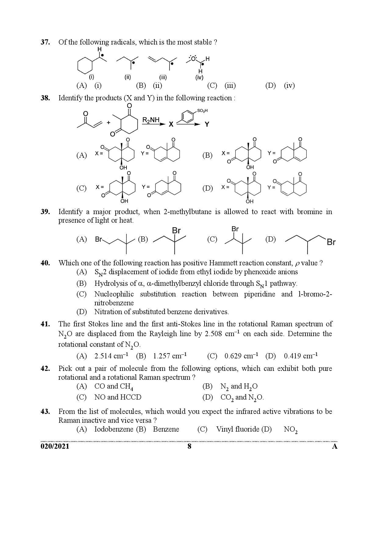 KPSC Scientific Officer Chemistry Exam 2021 Code 0202021 7