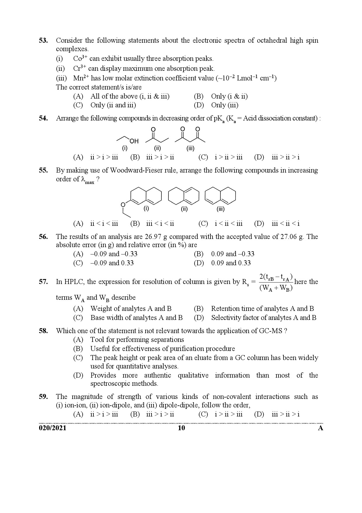 KPSC Scientific Officer Chemistry Exam 2021 Code 0202021 9