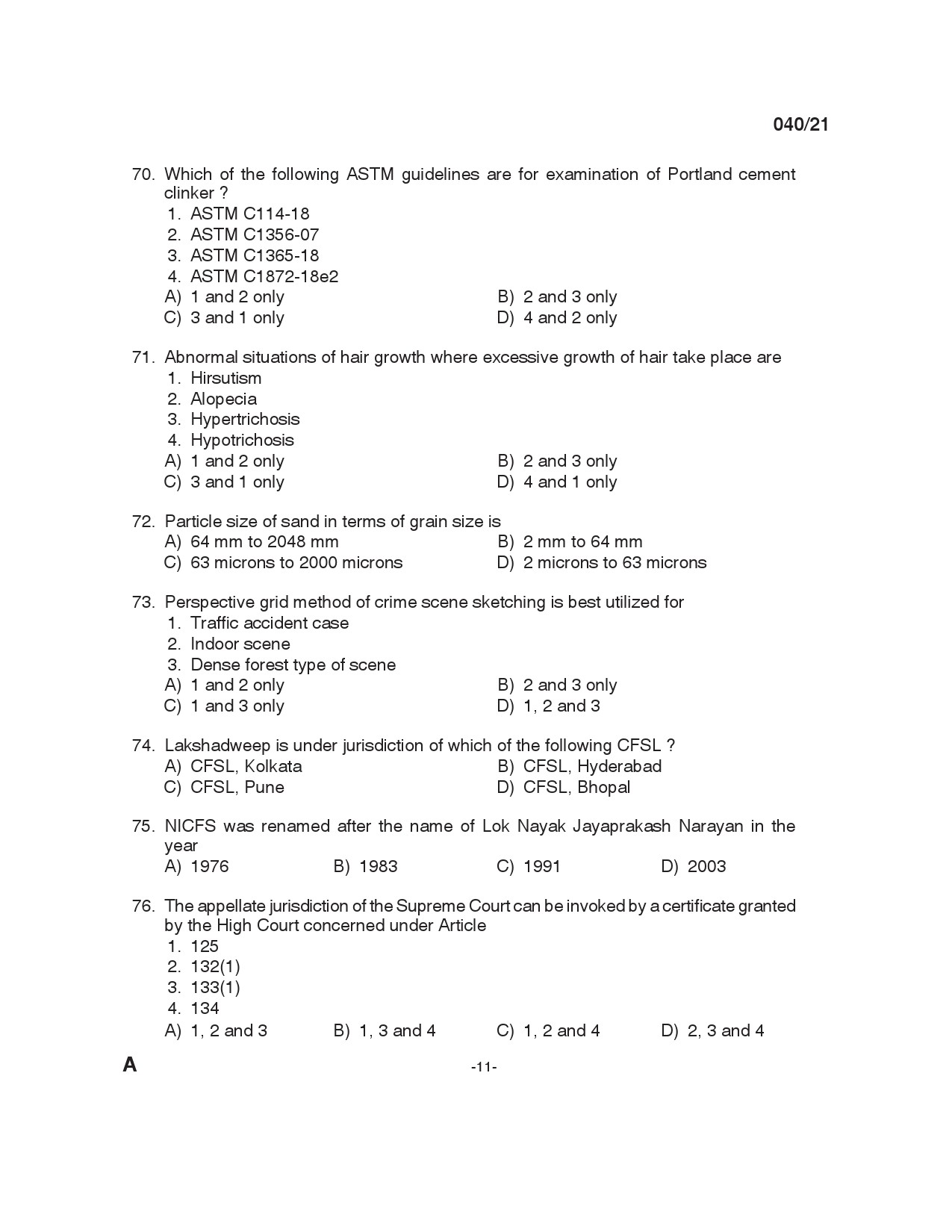 KPSC Scientific Officer Chemistry Exam 2021 Code 0402021 10