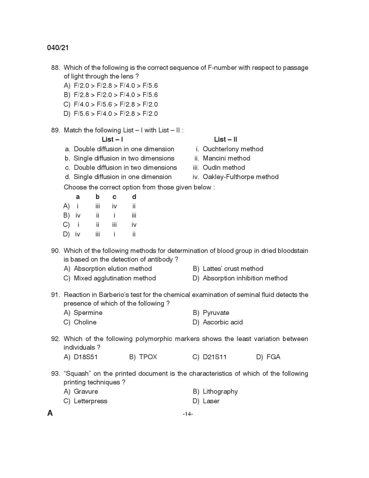 KPSC Scientific Officer Chemistry Exam 2021 Code 0402021 13